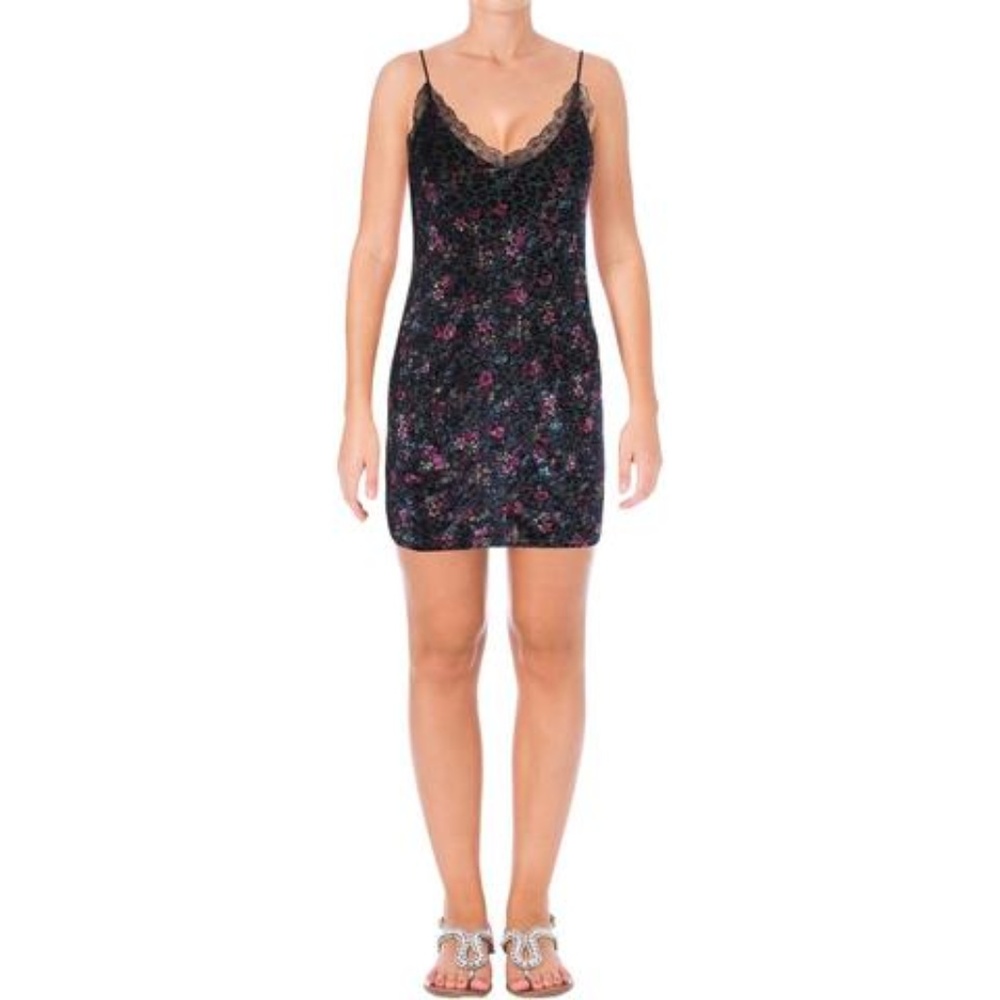 NWT Aqua Velvet Floral Print Slip Dress